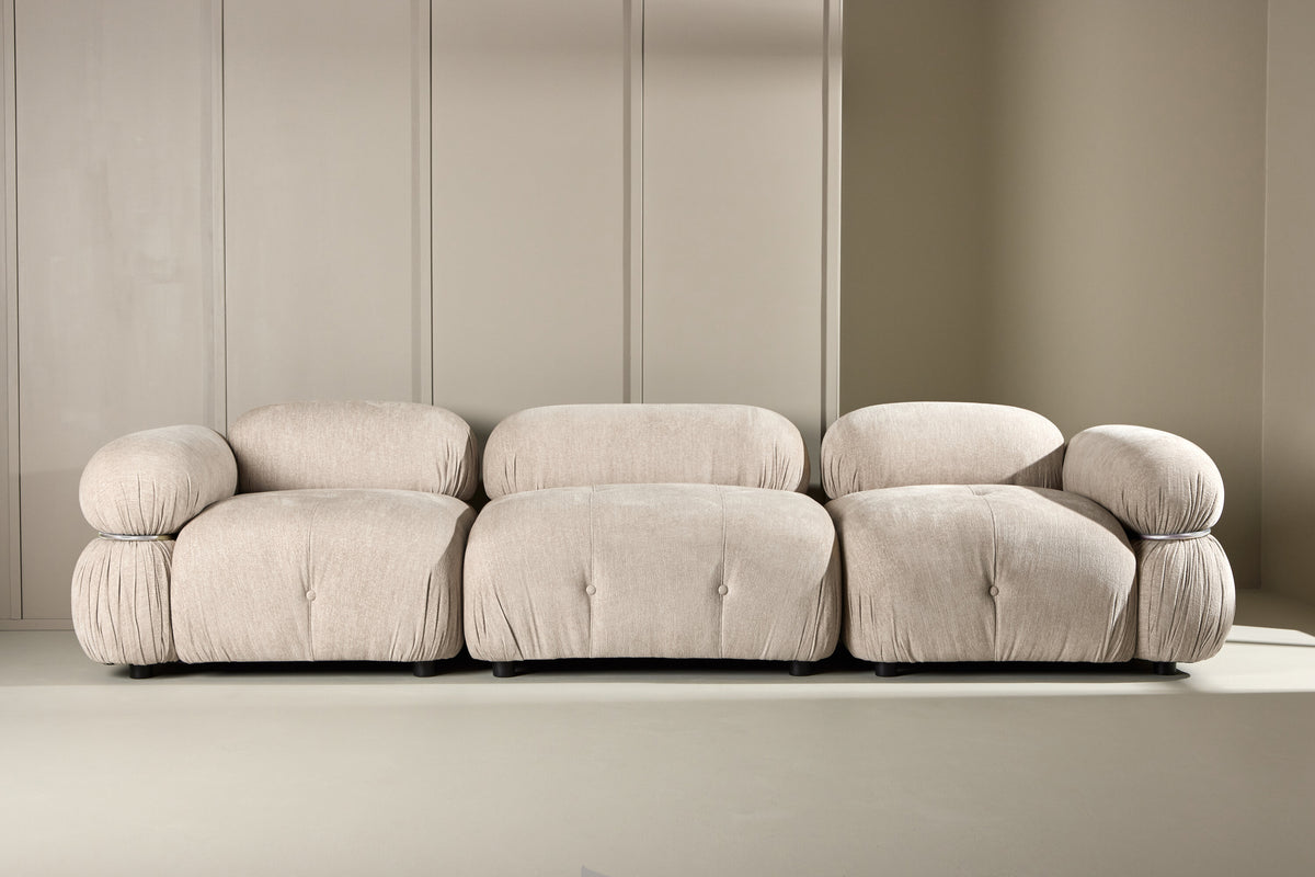 Mika 3-personers sofa - beige, sort, krom - billede 13