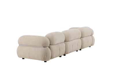 Mika 3-personers sofa - beige, sort, krom - billede 5