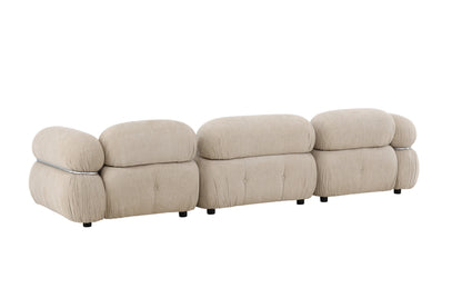 Mika 3-personers sofa - beige, sort, krom - billede 6