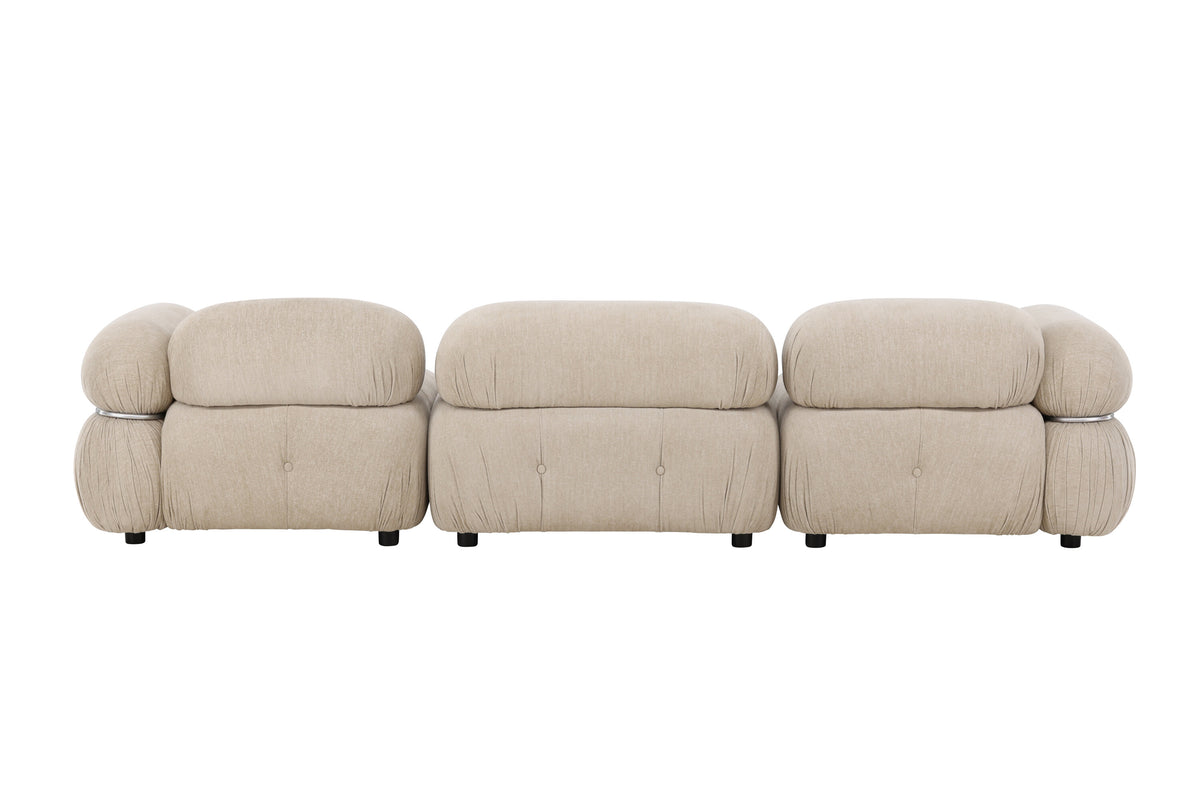 Mika 3-personers sofa - beige, sort, krom - billede 7