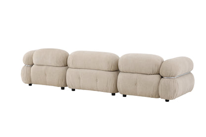 Mika 3-personers sofa - beige, sort, krom - billede 8