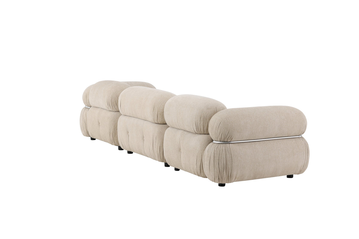 Mika 3-personers sofa - beige, sort, krom - billede 9