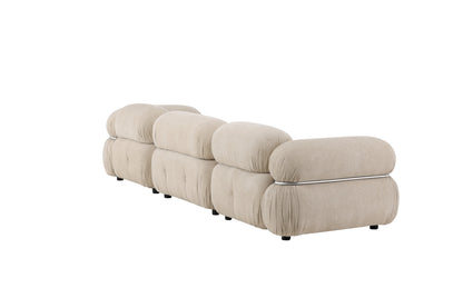 Mika 3-personers sofa - beige, sort, krom - billede 9