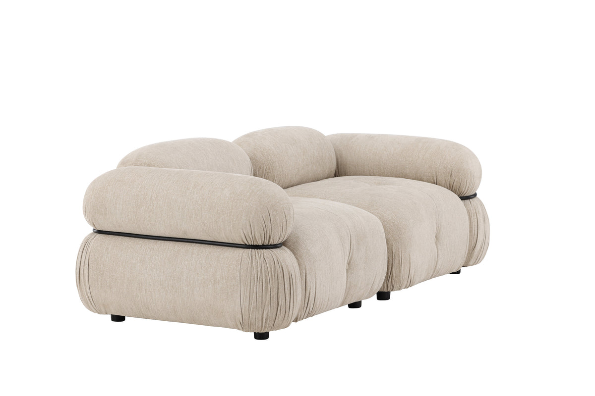 Mika 2-personers sofa - beige, sort - billede 11