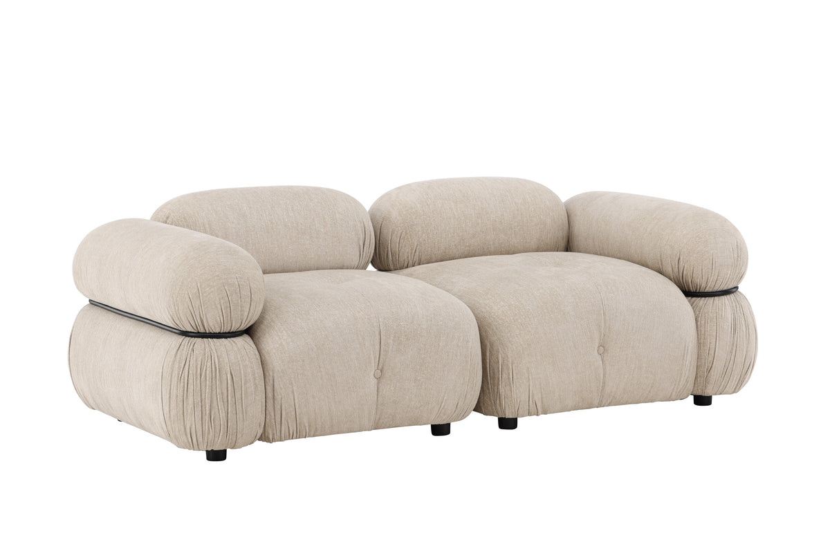 Mika 2-personers sofa - beige, sort - billede 12