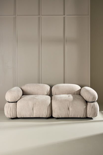 Mika 2-personers sofa - beige, sort - billede 19