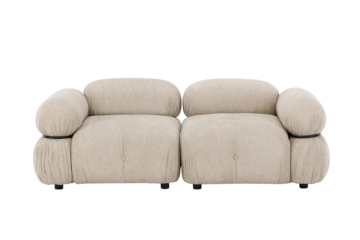 Mika 2-personers sofa - beige, sort - billede 1