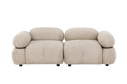Mika 2-personers sofa - beige, sort - billede 1