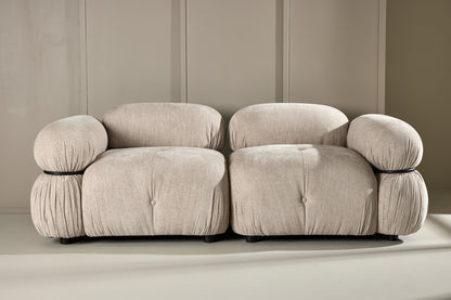 Mika 2-personers sofa - beige, sort - billede 13