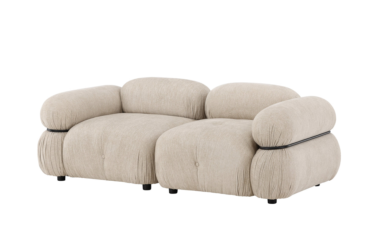 Mika 2-personers sofa - beige, sort - billede 2