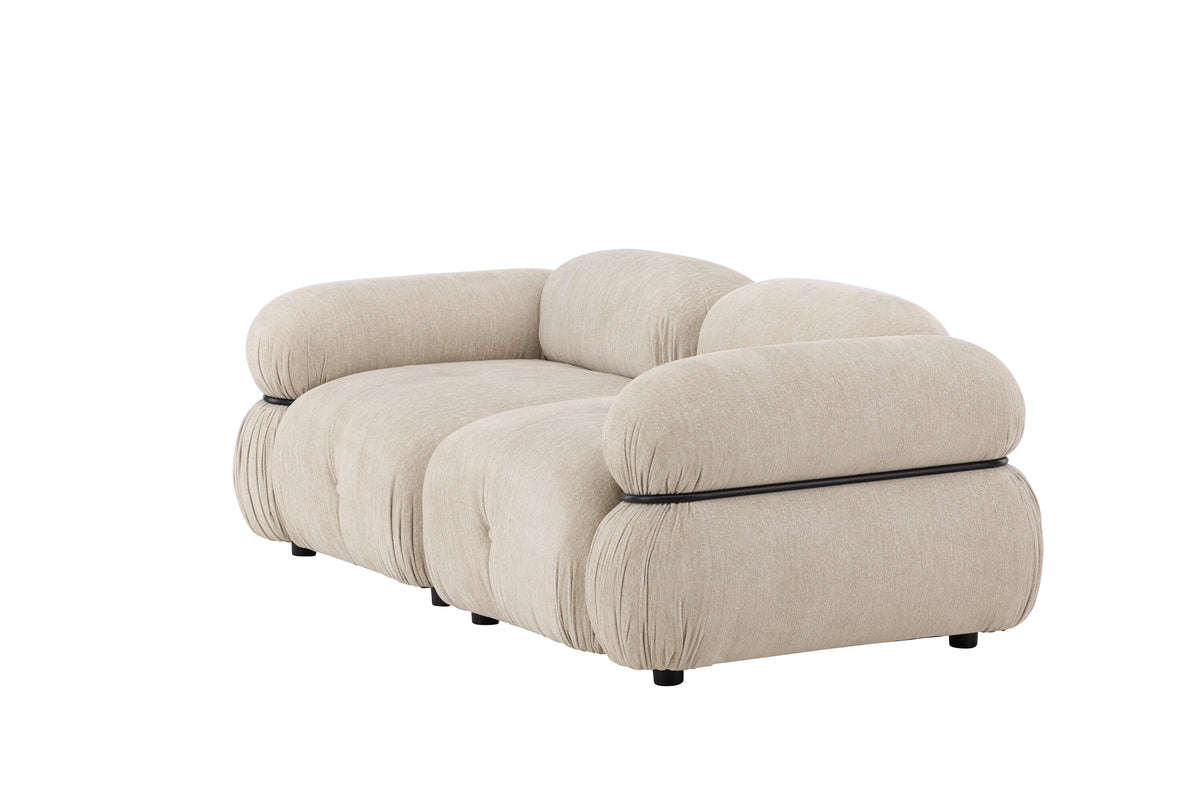 Mika 2-personers sofa - beige, sort - billede 3