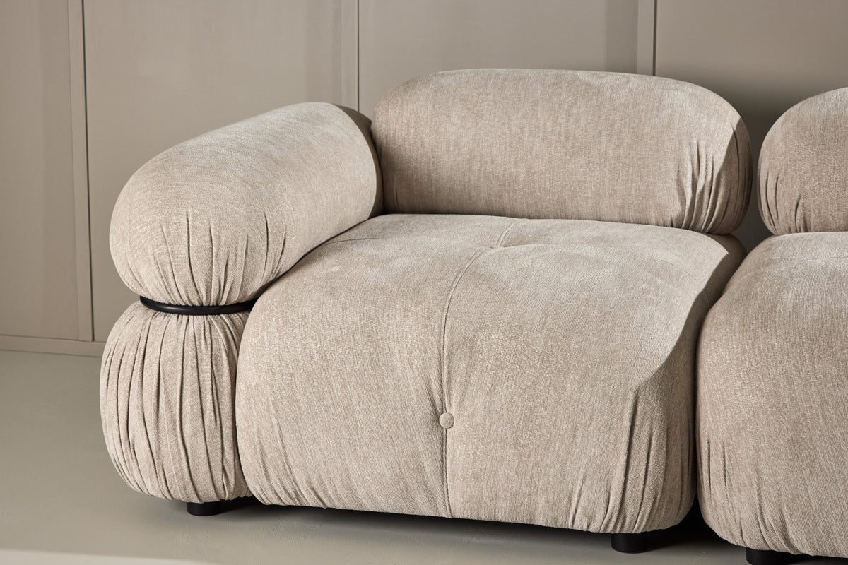 Mika 2-personers sofa - beige, sort - billede 14