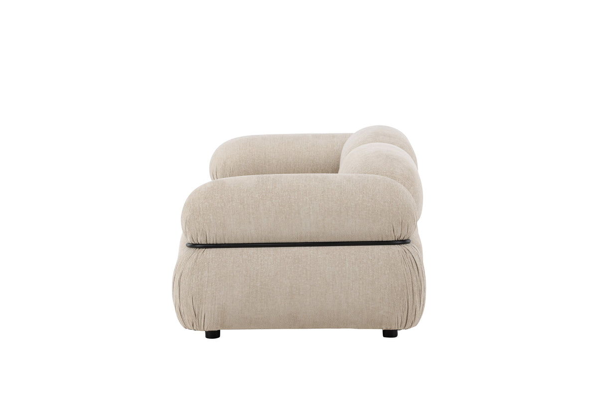 Mika 2-personers sofa - beige, sort - billede 4