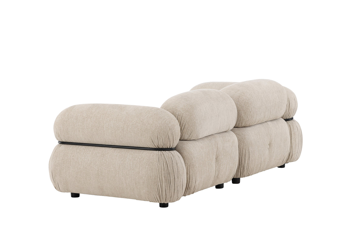 Mika 2-personers sofa - beige, sort - billede 5