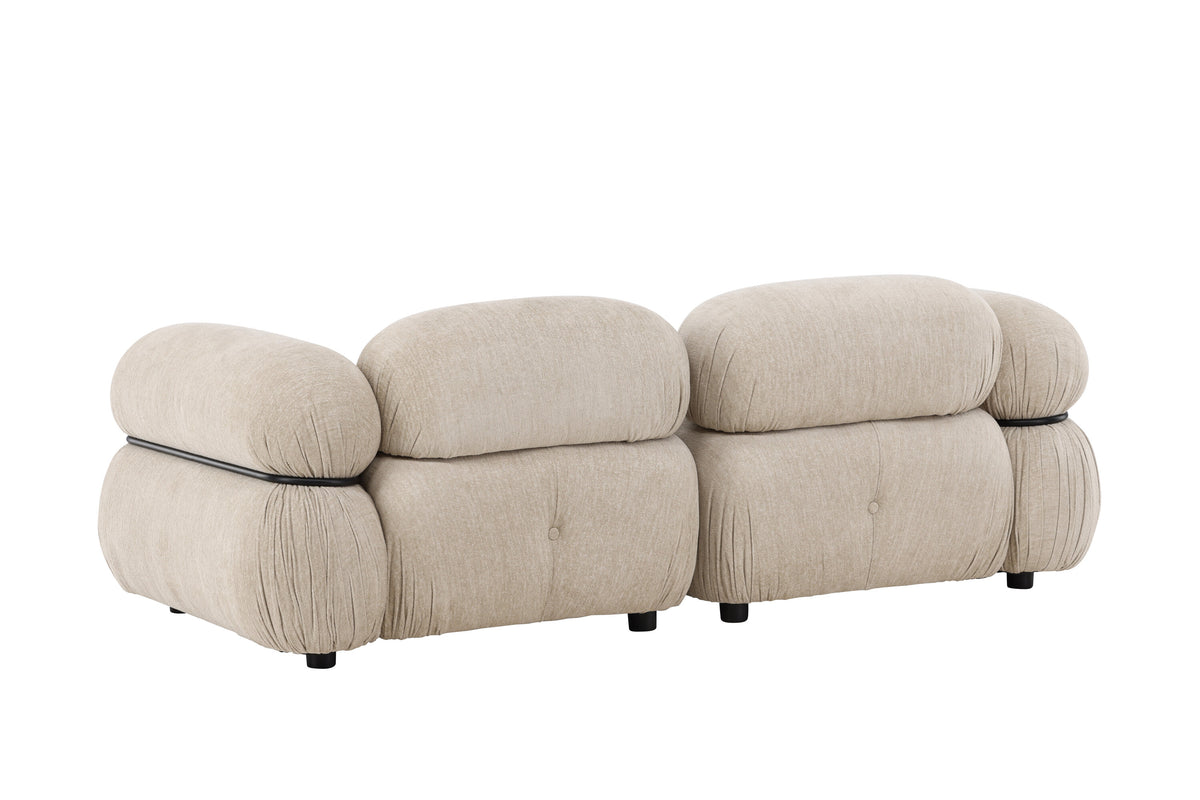 Mika 2-personers sofa - beige, sort - billede 6