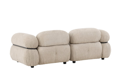 Mika 2-personers sofa - beige, sort - billede 6