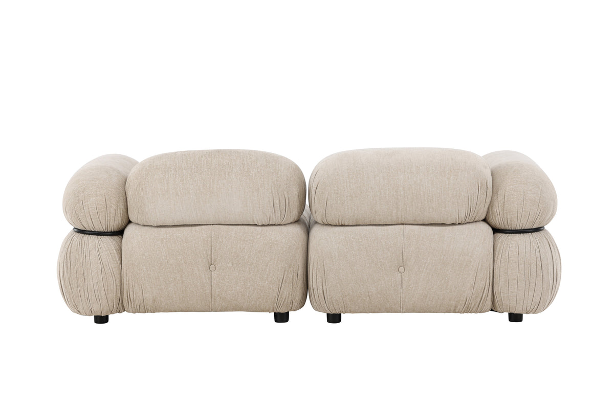 Mika 2-personers sofa - beige, sort - billede 7