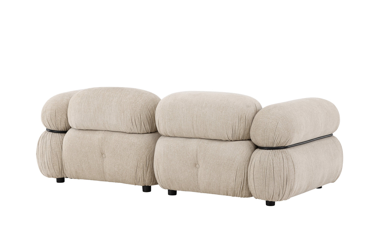 Mika 2-personers sofa - beige, sort - billede 8