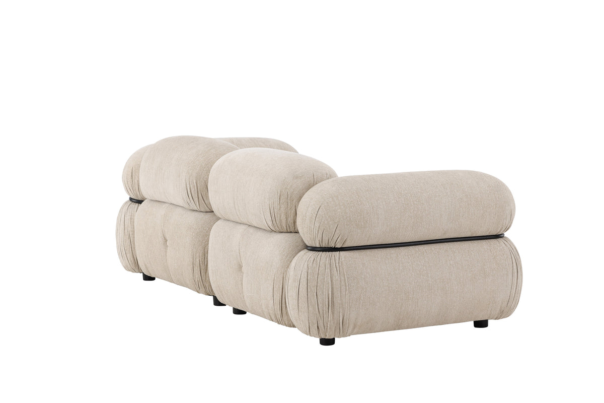 Mika 2-personers sofa - beige, sort - billede 9