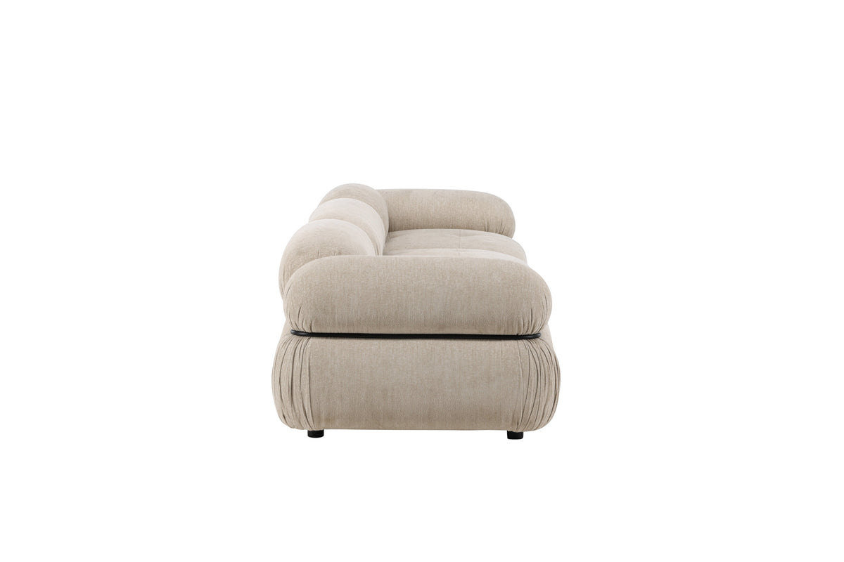 Mika 3-personers sofa - beige, sort - billede 1
