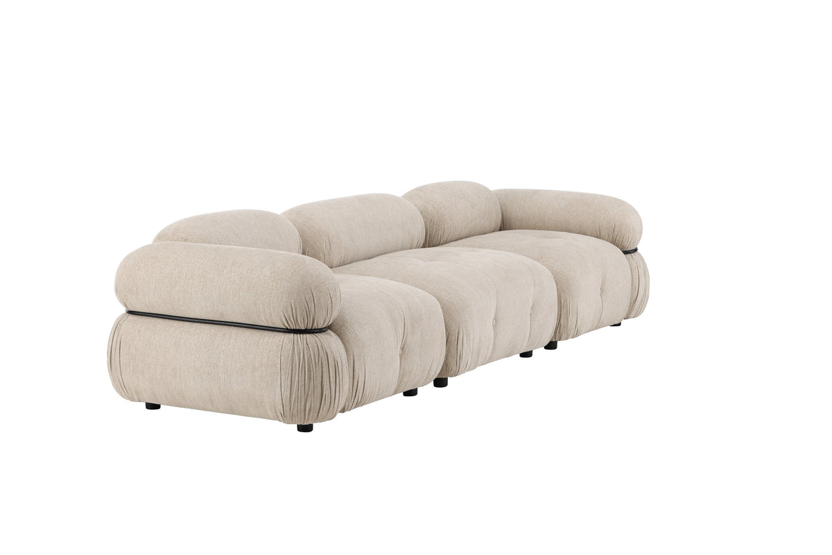 Mika 3-personers sofa - beige, sort - billede 2