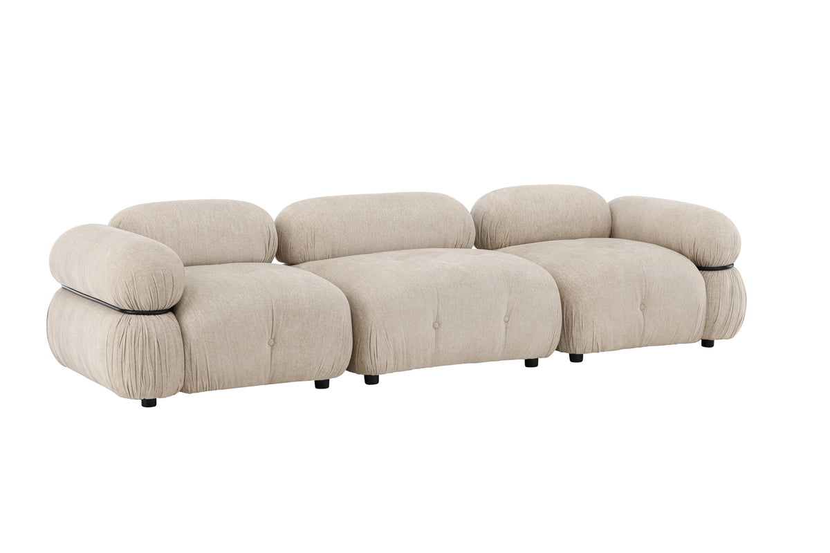 Mika 3-personers sofa - beige, sort - billede 3