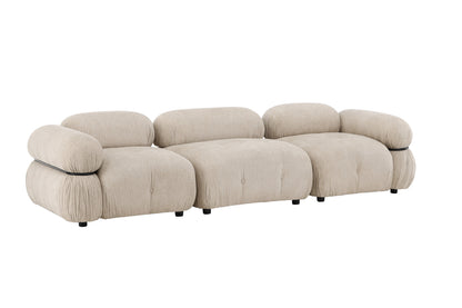 Mika 3-personers sofa - beige, sort - billede 3