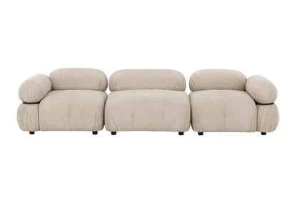 Mika 3-personers sofa - beige, sort - billede 4
