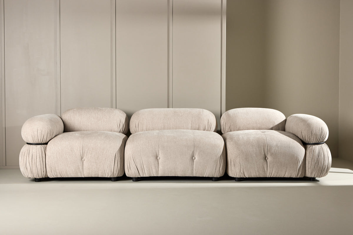 Mika 3-personers sofa - beige, sort - billede 13