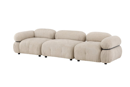 Mika 3-personers sofa - beige, sort - billede 5