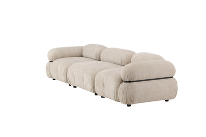 Mika 3-personers sofa - beige, sort - billede 6