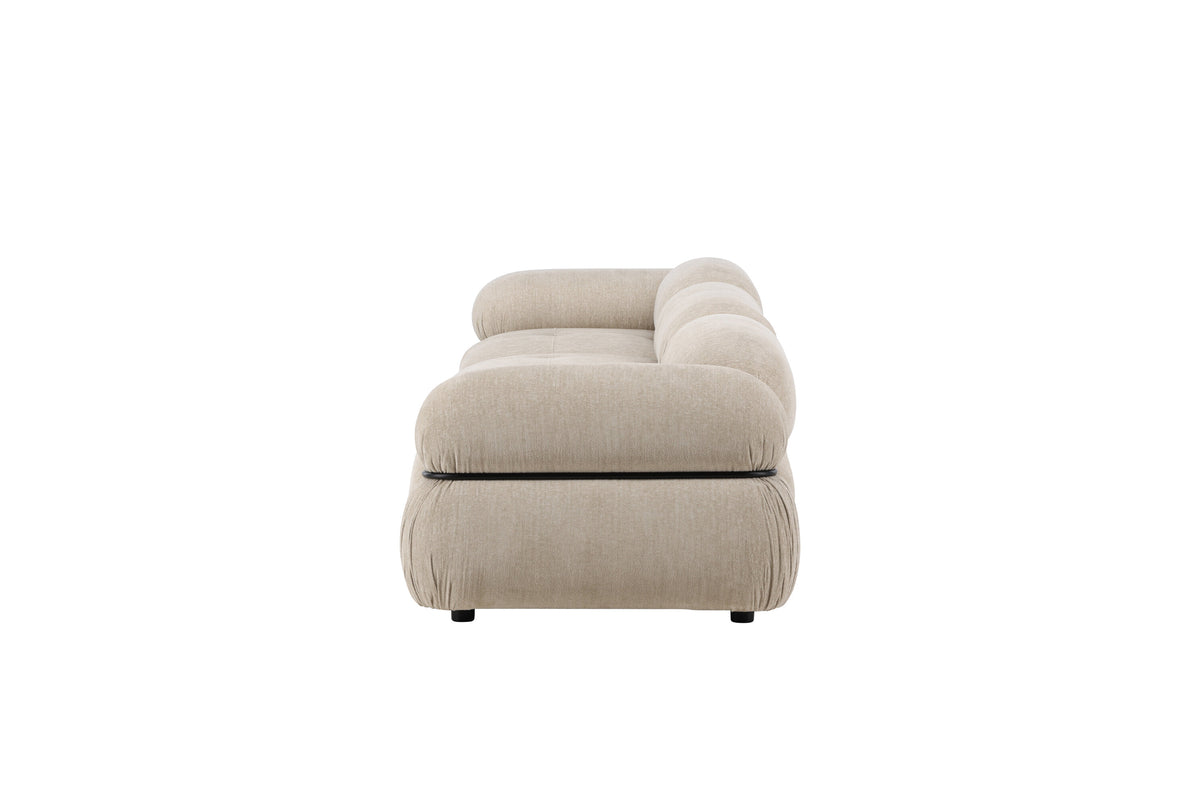 Mika 3-personers sofa - beige, sort - billede 7