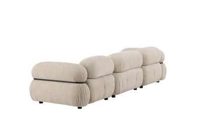 Mika 3-personers sofa - beige, sort - billede 8