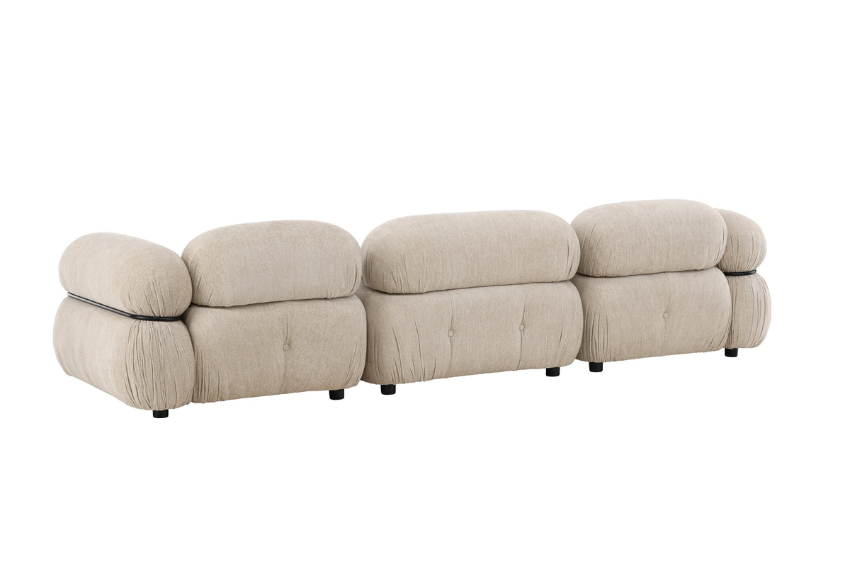 Mika 3-personers sofa - beige, sort - billede 9