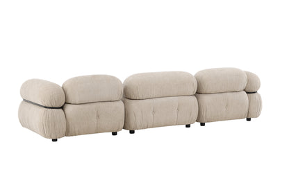 Mika 3-personers sofa - beige, sort - billede 9