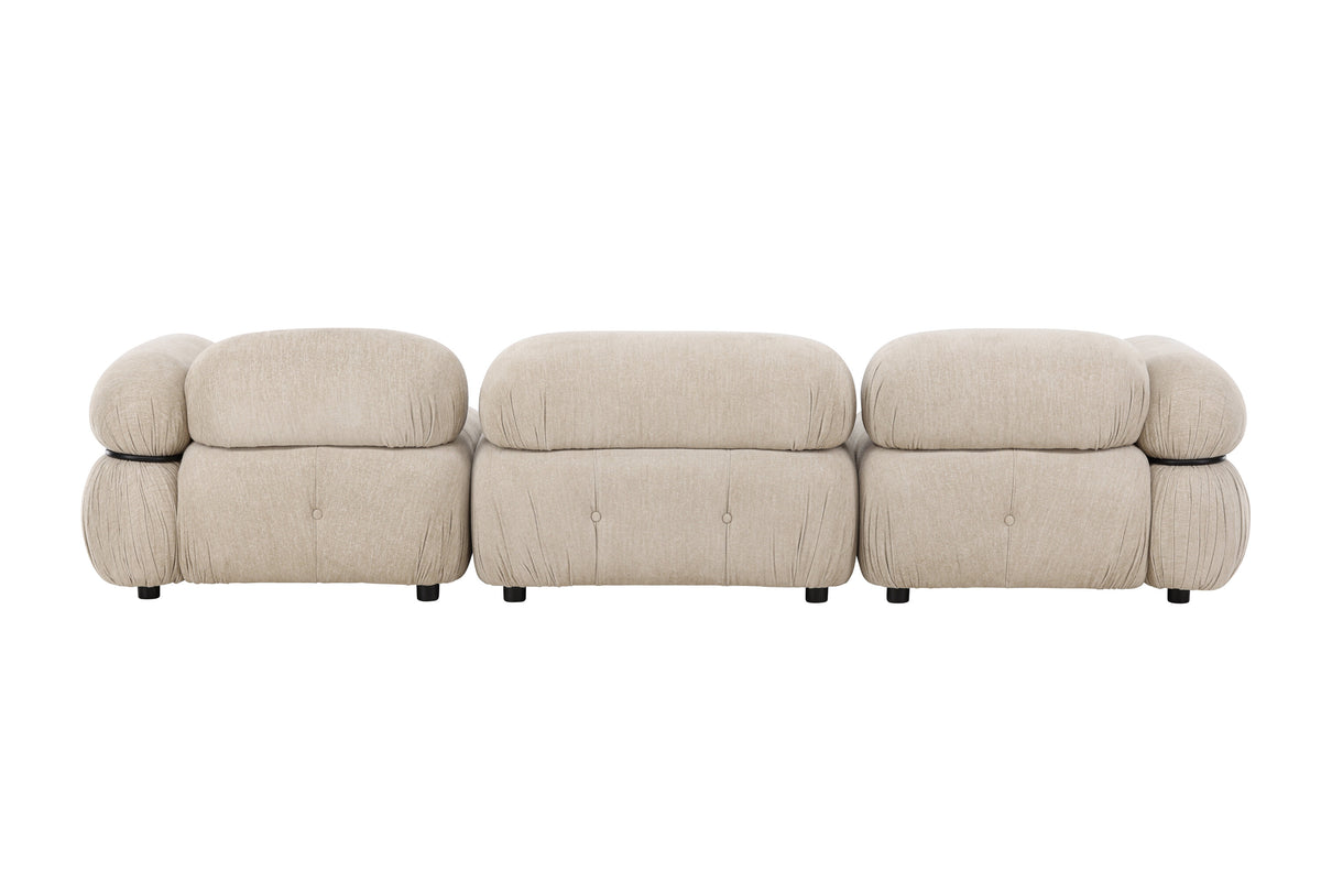 Mika 3-personers sofa - beige, sort - billede 10