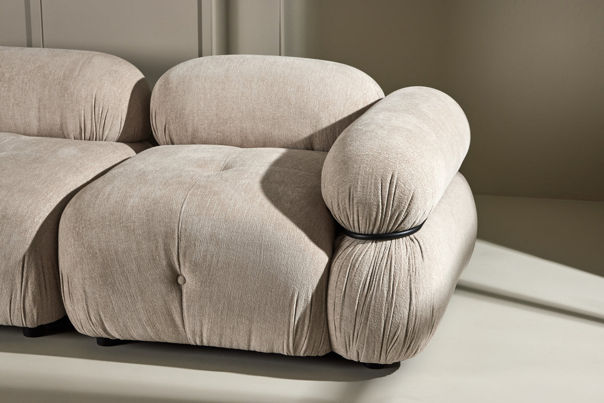 Mika 3-personers sofa - beige, sort - billede 17