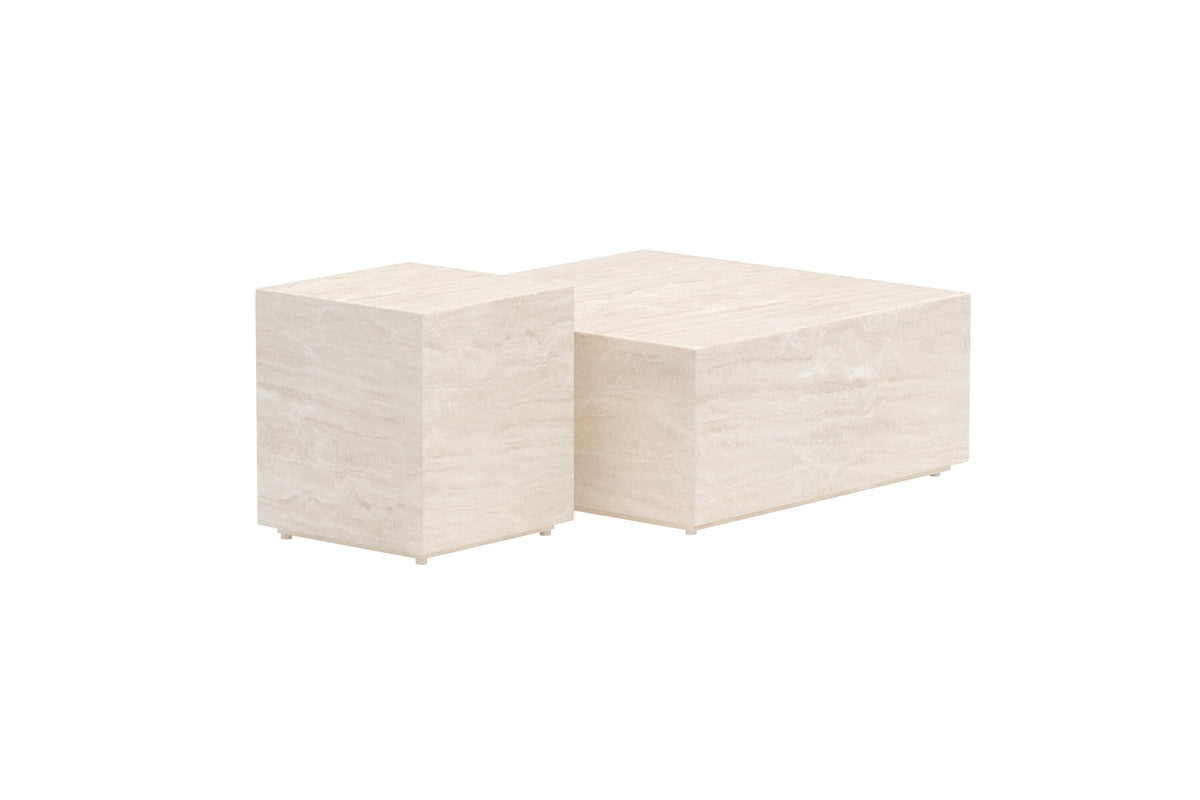 Lissabon sofabord - 80 × 80 cm - beige - billede 1