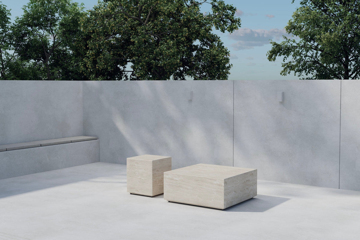 Lissabon sofabord - 80 × 80 cm - beige - billede 3
