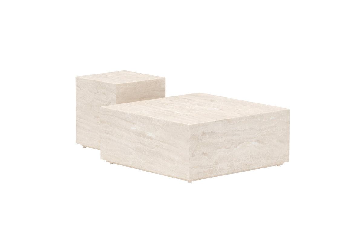 Lissabon sofabord - 80 × 80 cm - beige - billede 2