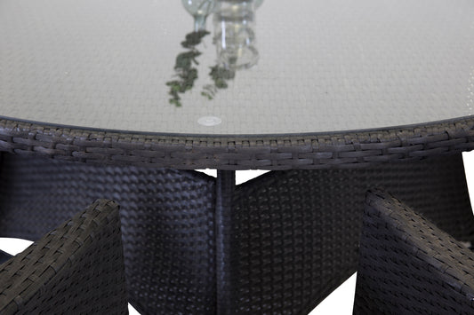 Volta rundt spisebord ⌀150 sort & 6 stk Malin Stole Sort